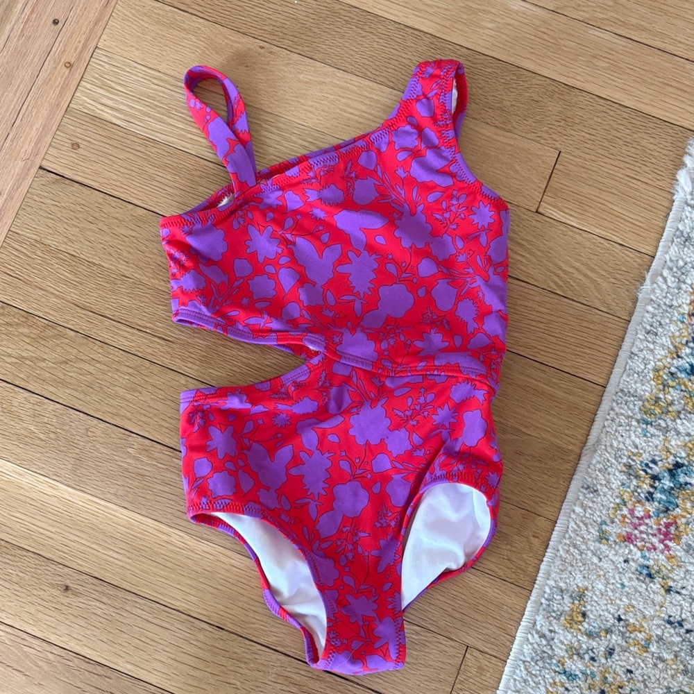 Garnet Hill Kids Floral One Piece Swimsuit, 7